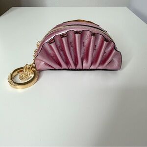 Victoria’s Secret Pink Metallic Shell Coin Purse with Gold Keyring.